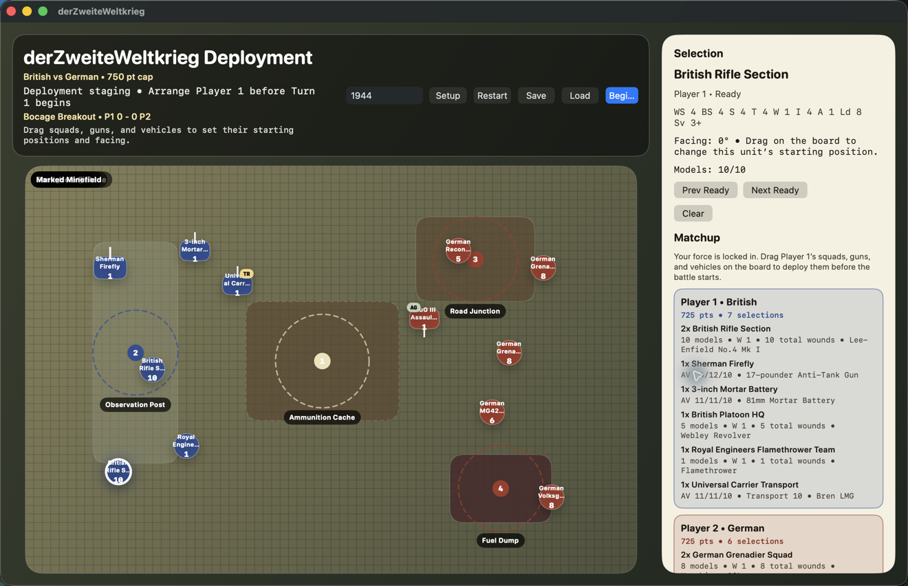 DerZweiteWeltkrieg deployment board screenshot